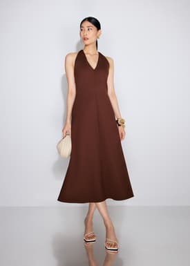 Halter Neck A-Line Midaxi Dress