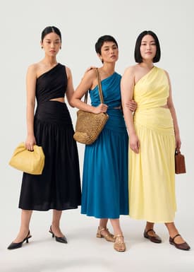 Lyocell Cut Out Toga Fit & Flare Maxi Dress