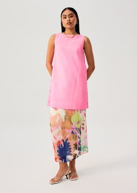 Cotton Boat Neck Shift Mini Dress