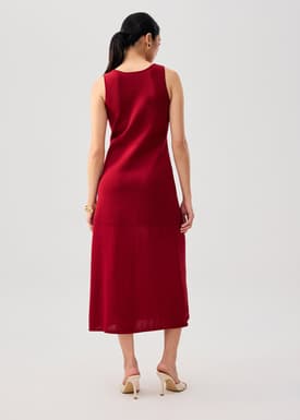 Reversible Sheer Knit Column Midaxi Dress