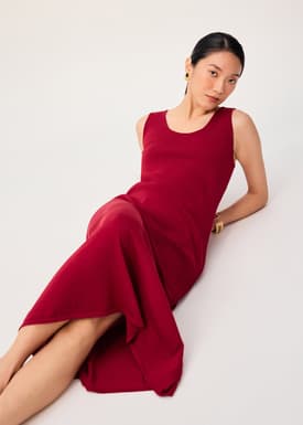 Reversible Sheer Knit Column Midaxi Dress