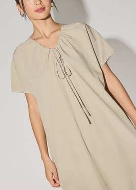 Multi-way Cotton Drawstring Cocoon Midaxi Dress