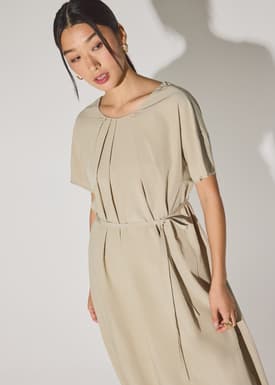 Multi-way Cotton Drawstring Cocoon Midaxi Dress