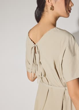 Multi-way Cotton Drawstring Cocoon Midaxi Dress