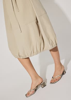 Multi-way Cotton Drawstring Cocoon Midaxi Dress