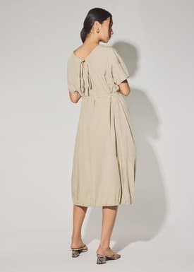 Multi-way Cotton Drawstring Cocoon Midaxi Dress