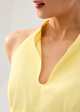 Cotton Side Slit Column Midaxi Cheongsam