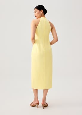 Cotton Side Slit Column Midaxi Cheongsam