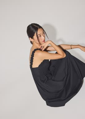 Cotton Ruched Sweetheart Fit & Flare Maxi Dress