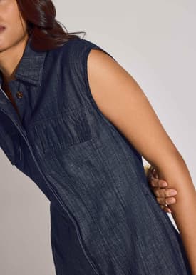 Denim A-Line Button Down Mini Dress