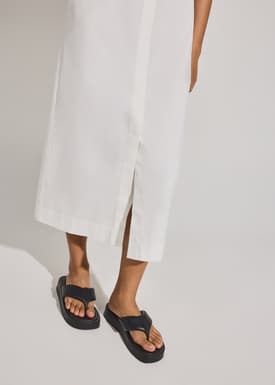 Cotton Button Down Utility Midaxi Dress