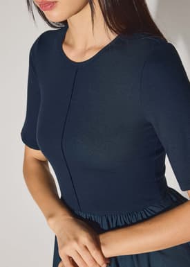 Jersey Fit & Flare Floor Length Dress