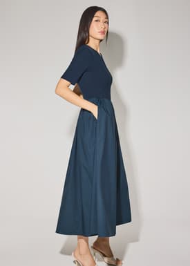 Jersey Fit & Flare Floor Length Dress