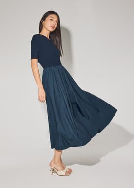 Jersey Fit & Flare Floor Length Dress