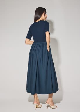 Jersey Fit & Flare Floor Length Dress