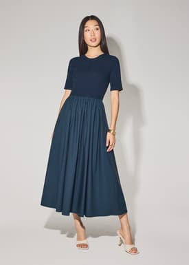 Jersey Fit & Flare Floor Length Dress