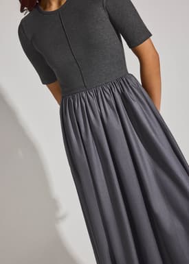 Jersey Fit & Flare Floor Length Dress