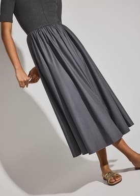 Jersey Fit & Flare Floor Length Dress
