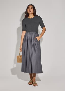 Jersey Fit & Flare Floor Length Dress