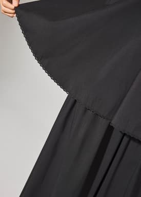 Cotton Tiered Halter Neck Trapeze Maxi Dress