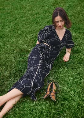 BraFree by LB Cut Out Dress in Coastal Charm Embroidery