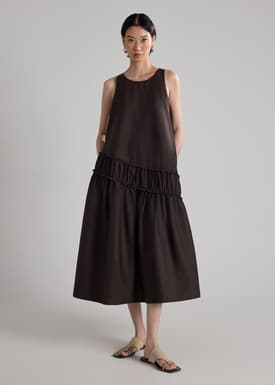 Tiered Ruffle Trapeze Dress
