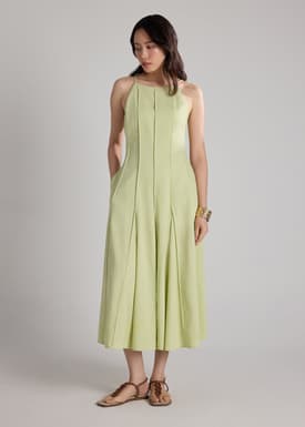 Pintuck Fit & Flare Dress