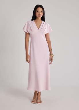 BraFree by LB Crepe Flutter Sleeves Dress