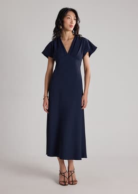 BraFree by LB Crepe Flutter Sleeves Dress