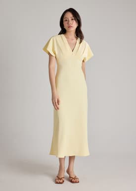 BraFree by LB Crepe Flutter Sleeves Dress