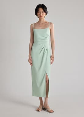 BraFree by LB Crepe Side Pleat Dress
