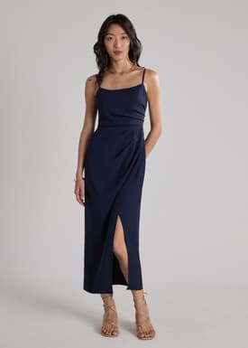 BraFree by LB Crepe Side Pleat Dress