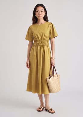 Poplin Flare Sleeve Dress