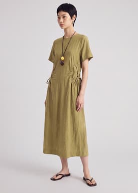 Crinkled Ruched Dress