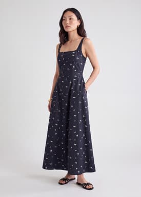 Floral Cotton Fit & Flare Dress