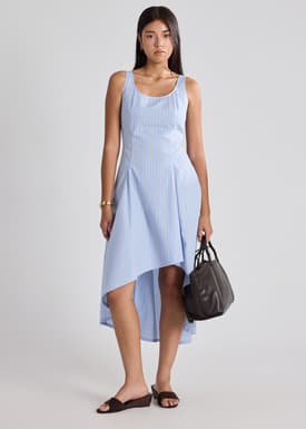 Striped High-Low Dress