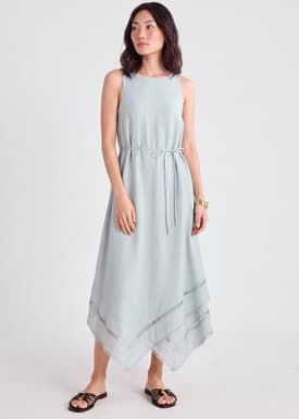 Multi-way Lyocell Lace Trim Dress