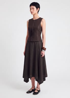 Contrast Stitch Handkerchief Dress
