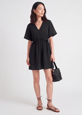 Cotton Seersucker Mini Dress