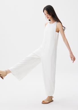 Round Neck Straight Leg Jumpsuit