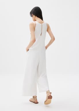 Round Neck Straight Leg Jumpsuit