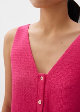 Crinked V-neck Button Down Romper