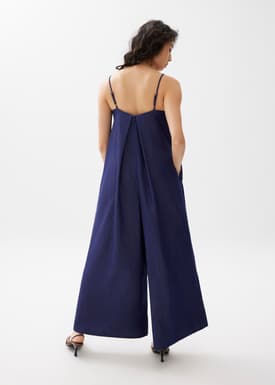 Straight Neck Wide Leg Jumpsuit