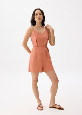 Cotton V-neck Romper
