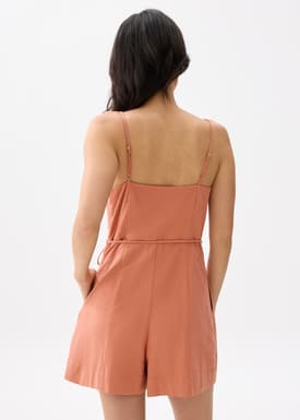 Cotton V-neck Romper