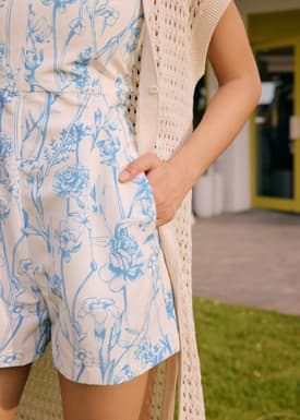 A-line Romper in Tidal Blooms