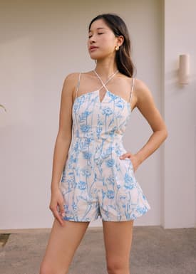A-line Romper in Tidal Blooms
