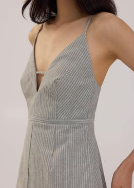 BraFree by LB Plunge Linen Jumpsuit