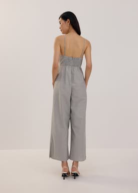 BraFree by LB Plunge Linen Jumpsuit