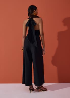 BraFree by LB Multi-way Linen Halter Jumpsuit